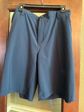 Men's Flat Front Navy Shorts Size 38 #190